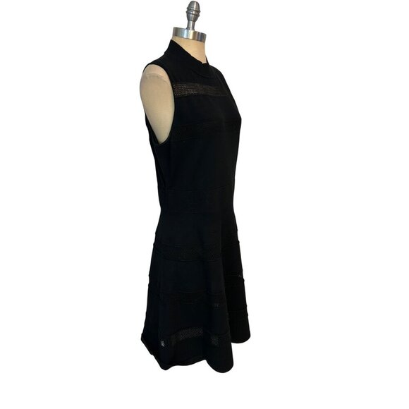 Kate Spade Black Sleeveless Mock Neck Mesh Panel Sweater Dress Womens XL - Picture 3 of 7